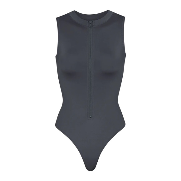 SKIMS Other - Skims Swim Zip Front Sleeveless One Piece Gunmetal Size Small